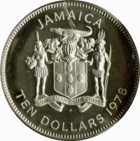 () Монета Ямайка 1978 год 10 долларов ""   UNC