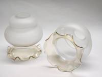 Плафоны для люстры бра СССР 2 штуки матовое и цветное стекло