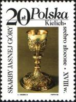 (1986-030) Марка Польша "Позолоченная чаша"    Коллекция монастыря 'Ясна Гора' III Θ