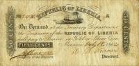 (№1864P-6c.5) Банкнота Либерия 1864 год "50 Cents"