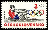 (1984-039) Марка Чехословакия "Гребля "    Летние ОИ 1984, Лос-Анджелес III Θ