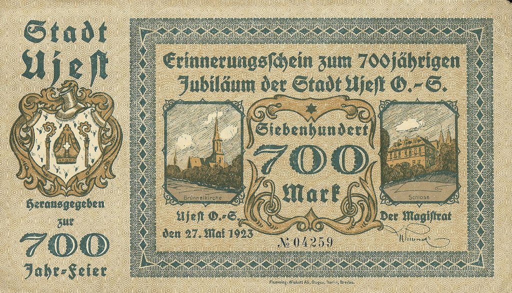 (№1923) Банкнота Германия 1923 год &quot;700 Mark&quot;