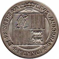 () Монета Андорра 1991 год 25  ""    AU