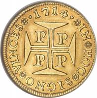 (№1712km195) Монета Португалия 1712 год 4,000 Reacute;is (Моэда)