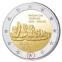 (013a) Монета Мальта 2017 год 2 евро "Мегалитический комплекс Хаджар-Ким"  Знак МД Биметалл  UNC