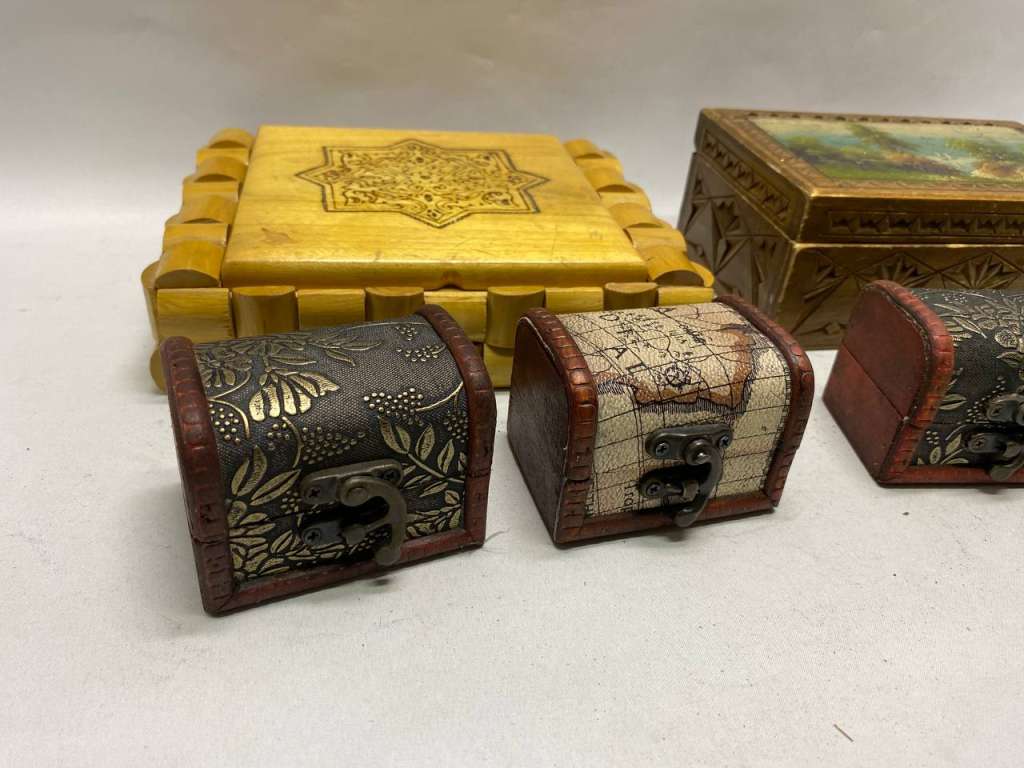 Шкатулка дерево, 6 штук набор