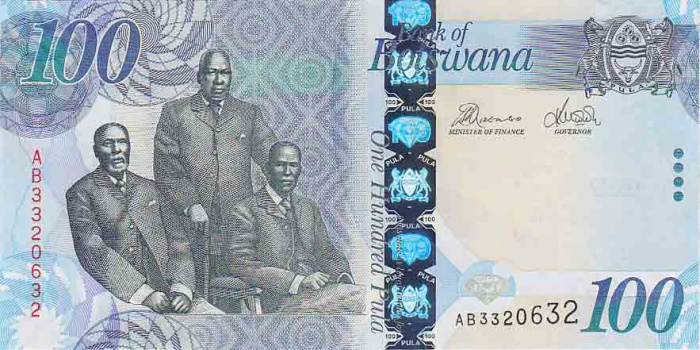 (2010) Банкнота Ботсвана 2010 год 100 пул &quot;Вожди&quot;   UNC