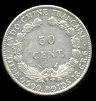 (№1896km4a) Монета Французский Индокитай 1896 год 50 Cents (б/н знак монетного двора: с)