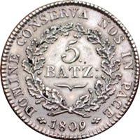 (№1809km199 (basel)) Монета Швейцария 1809 год 5 Batzen