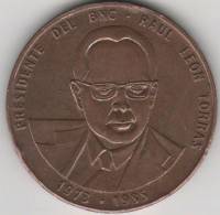 1985 Жетон Медаль Куба Рауль Леон Торрас Президент Национального Банка  Бронза  VF