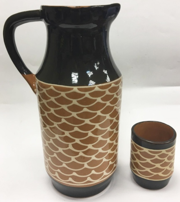 Кувшин и стакан, керамика (сост. на фото)