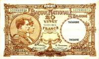 (№1929P-98b.1) Банкнота Бельгия 1929 год "20 Francs"