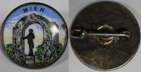 Значок Знак Медаль Австрия Вена Горячая эмаль Тяжёлый Начало 20 века Серебро