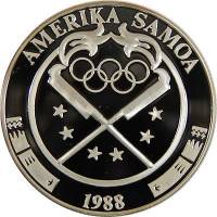 (№1988km6.2) Монета Восточное Самоа 1988 год 5 Dollars (XXIV Olympics) Medal alignment