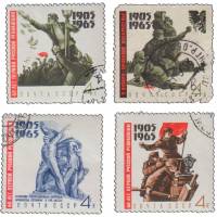 1965-074-77  Серия Набор марок (4 шт) СССР  Революция 1905 года 60 лет II Θ