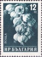(1958-032) Марка Болгария "Чеснок" Перф греб 13   Стандартный выпуск. Овощи I Θ