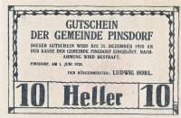 (№1920) Банкнота Австрия 1920 год "10 Heller"