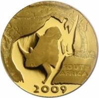 (№2009km471) Монета Южная Африка 2009 год 10 Rand (Натура - Белый Носорог)