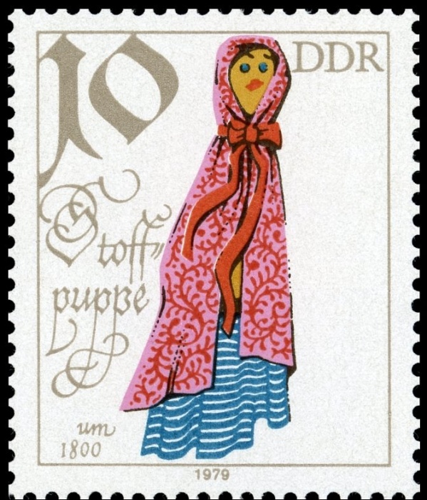 (1979-094) Марка Германия (ГДР) "Тряпичная кукла"    Исторические куклы II &Theta;
