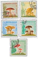 (1964-152-156) Серия Набор марок (5 шт) СССР     Грибы II Θ