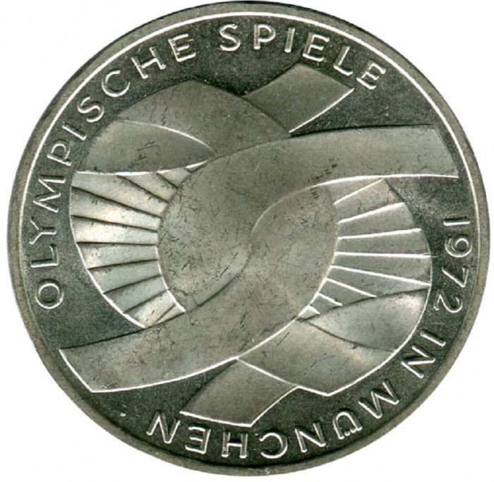 (1972g) Монета Германия (ФРГ) 1972 год 10 марок &quot;XX Летняя Олимпиада Мюнхен 1972&quot;  Серебро Ag 625  P