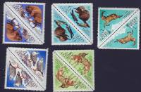 1973-057-61  Серия Набор марок (5 сцеп тет-беш) СССР  Государственные заповедники III O