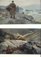 Набор открыток "Советский художник", 2 шт., 1957-1958 гг., 14,5*10,5 см.