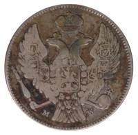 (1837, MW) Монета Польша 1837 год 30 копеек - 2 злотых    VF