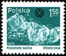 (1979-038) Марка Польша &quot;Кристаллы соли&quot;    Стандартный выпуск. Древние каменно-соляные копи Велички