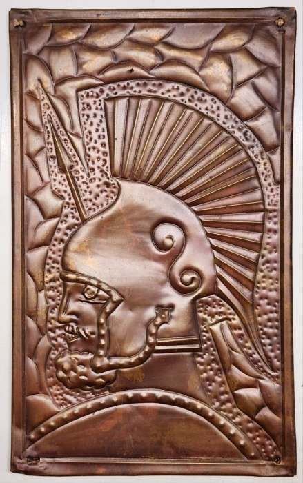 Панно металл чеканка Римский воин древнего мира СССР 28 х 17 см