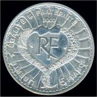 () Монета Франция 2000 год 5 франков ""  Биметалл (Серебро - Ниобиум)  UNC
