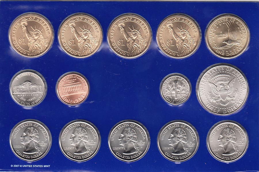 (2008pd, 28 монет) Набор США 2008 год   Буклет