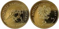 (083) Монета Польша 2004 год 2 злотых "XXVIII Летняя Олимпиада Афины 2004"  Латунь  UNC