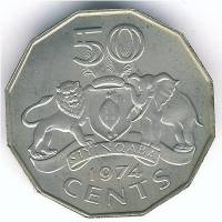 (№1974km12) Монета Свазиленд 1974 год 50 Cents