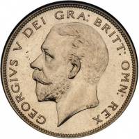 (1928) Монета Великобритания 1928 год 1/2 кроны "Георг V"  Серебро Ag 500  UNC