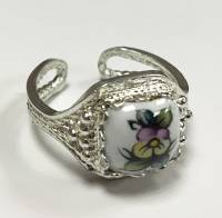 Кольцо "Финифть", серебрение (сост. на фото)