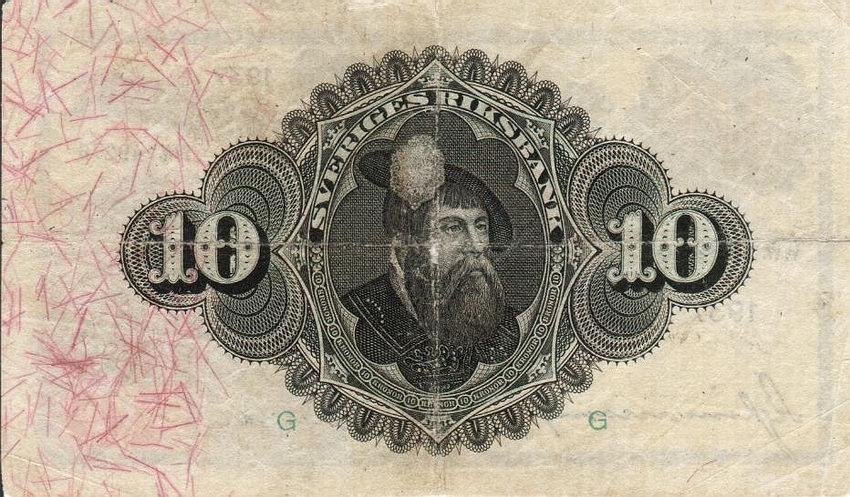 (,) Банкнота Швеция 1937 год 10 крон    UNC