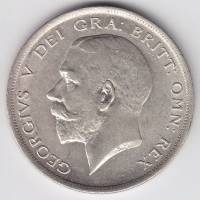 (1918) Монета Великобритания 1918 год 1/2 кроны "Георг V"  Серебро Ag 925  VF