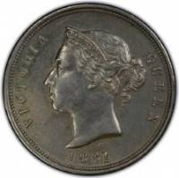 (№1879km3.1) Монета Кипр 1879 год 1 Piastre (Тонкий амп)