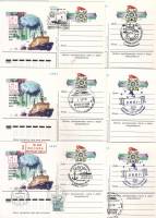 1982-108 Почтовая карточка СССР Северный морской путь 50 лет освоения   6 шт ,  Разн виды гашения