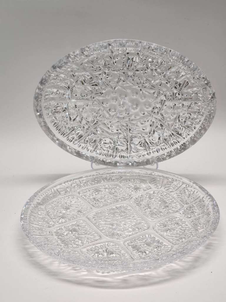 Блюда хрусталь СССР 2 штуки круг и овал