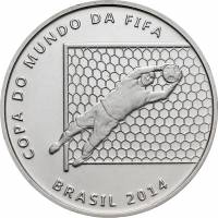 (2014) Монета Бразилия 2014 год 2 реала "Вратарь ловит мяч"  Медь-Никель  PROOF