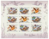 1989-048-50  Лист (9 м 3х3) СССР Утки  Утки III O
