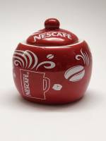 Сахарница Nescafe красная высота 10 см