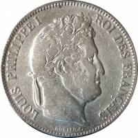 () Монета Франция 1832 год 5  ""   Биметалл (Серебро - Ниобиум)  AU