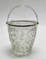 Конфетница ваза ведерко, хрусталь с металлической резкой