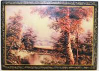 Шкатулка лаковая миниатюра, Палех, ручная работа (сост. на фото)