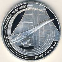() Монета Остров Олдерни 2003 год 5 фунтов ""   PROOF