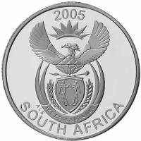 (№2005km322) Монета Южная Африка 2005 год 20 Cents (Три Окрашенные Собаки)
