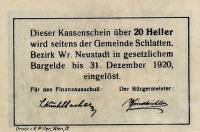 (№1920) Банкнота Австрия 1920 год "20 Heller"